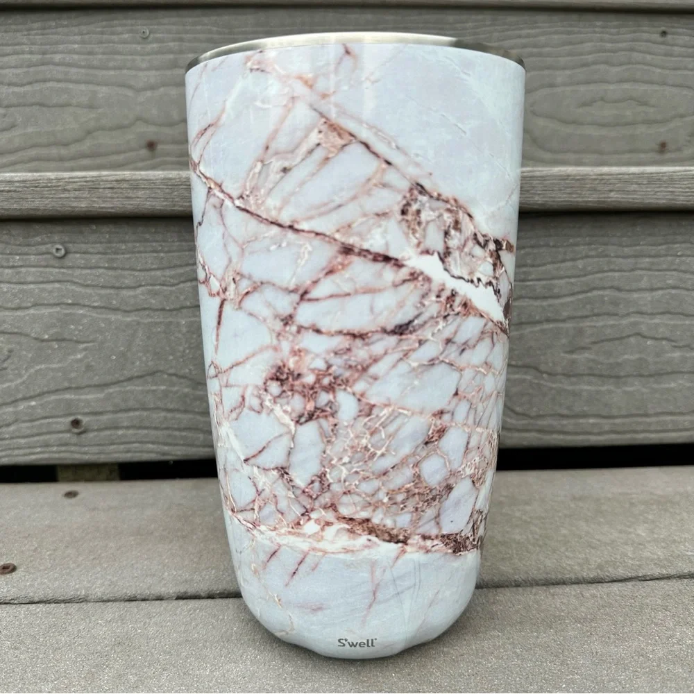 S'well Stainless Steel Wine Chiller Calacatta Marble Print | Drink Bottle Holder
